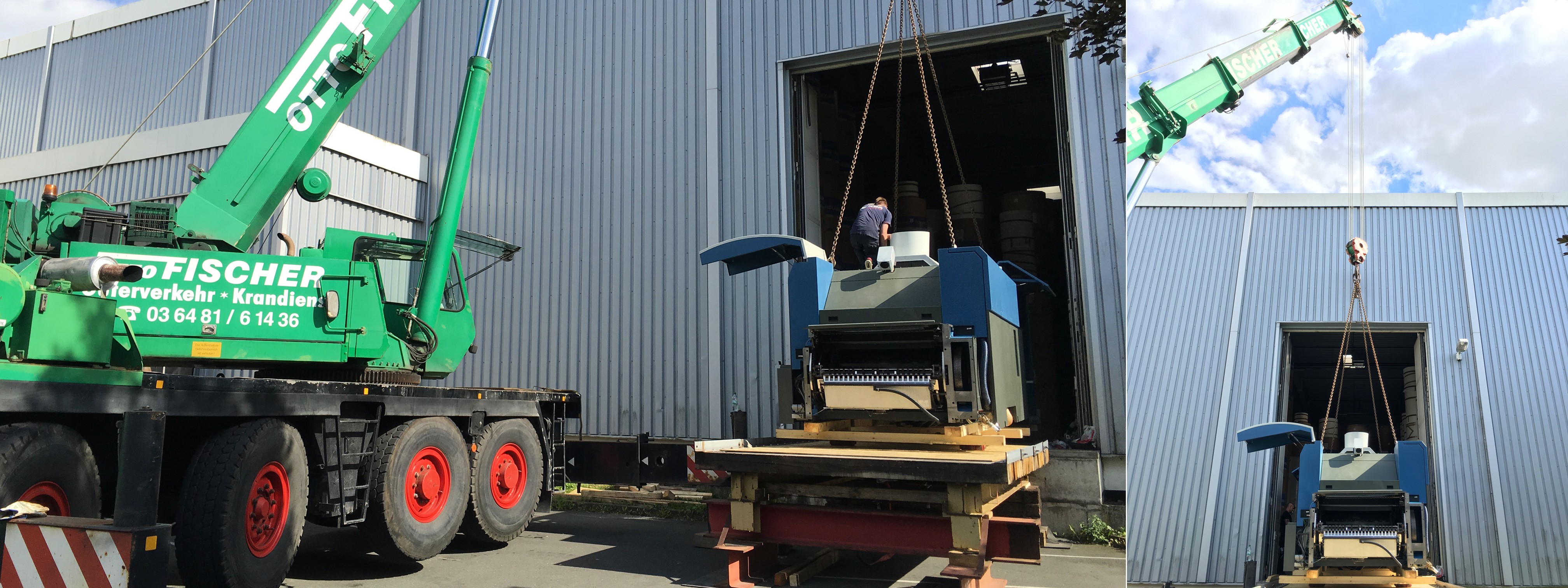 Crane loading KBA press