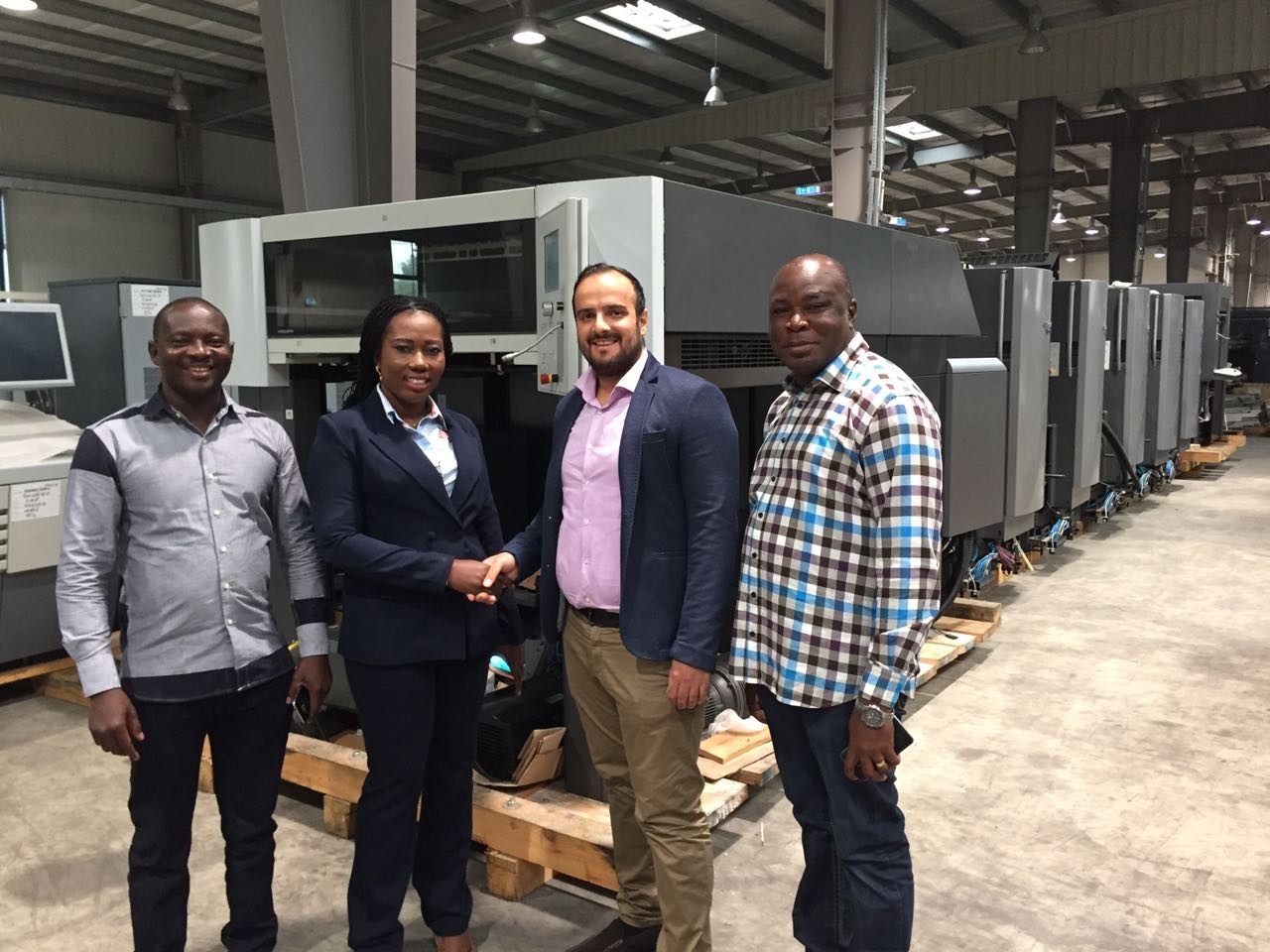 Druckerei aus Ghana kauft gebrauchte Heidelberg 5 Farben Druckmaschine